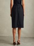 Reiss Petite Hallie Wool Blend Pencil Skirt, Navy