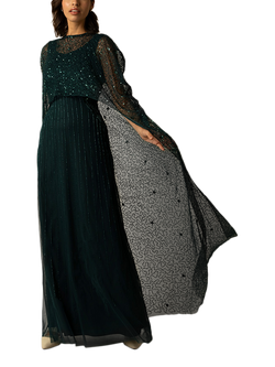 Raishma Melony Cape Dress, Green, Green