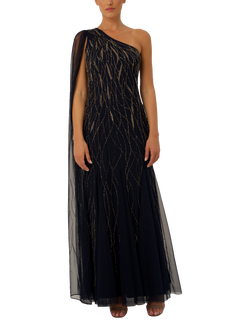 Raishma Mila Asymmetric Dress, Navy, Navy