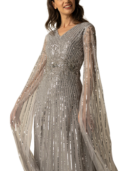 Raishma Peyton Embellished Dress, Grey - view 2, Grey
