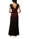 Raishma Beaded Frill Detail Dress, Black