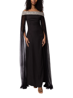 Raishma Isabella Beaded Neckline Dress, Black