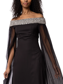 Raishma Isabella Beaded Neckline Dress - view 2, Black