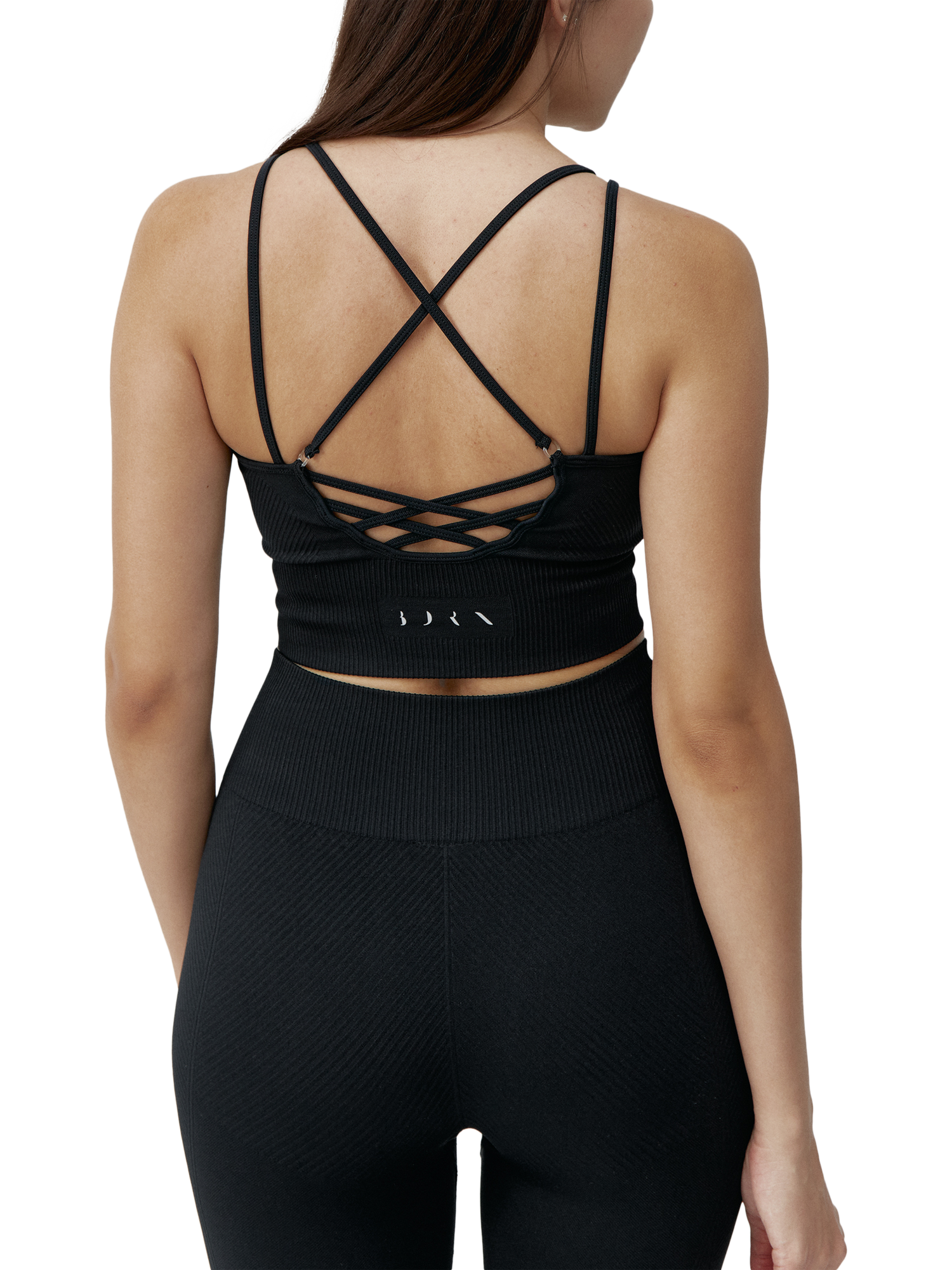 Product image 2 of 5, which shows Born Living Yoga India Sports Bra, Black, XS