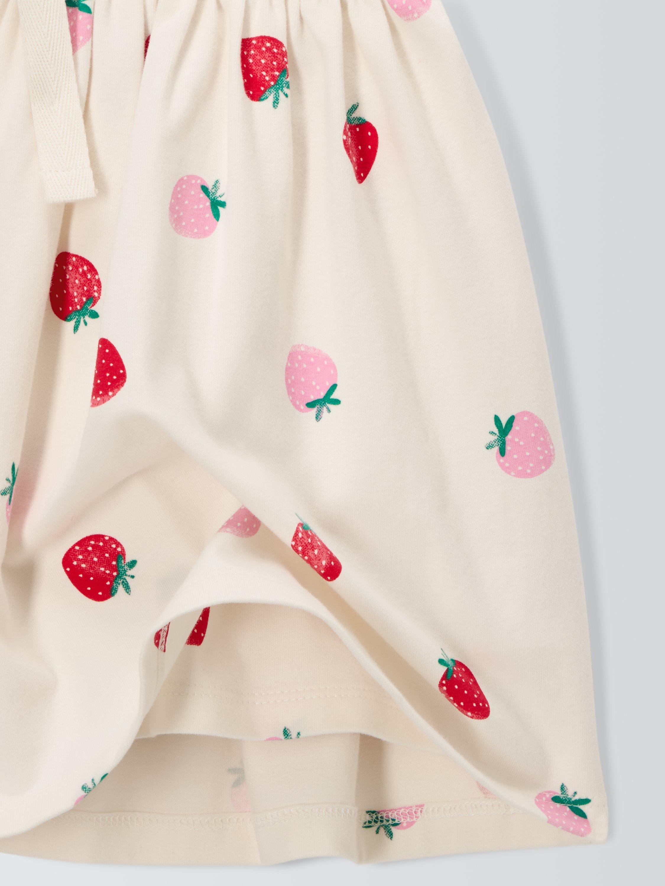 Product image 6 of 7, which shows John Lewis Kids' Strawberry Jersey Skorts, White Mix, 2 years