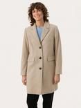 Part Two Leanette Single Breasted Wool Blend Coat, Beige