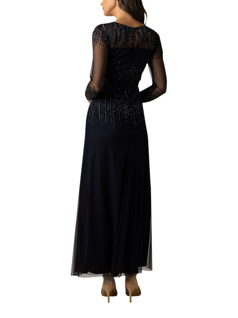 Product image 3 of 3, which shows Raishma Laurel Beaded Fringe Dress, Navy, 8