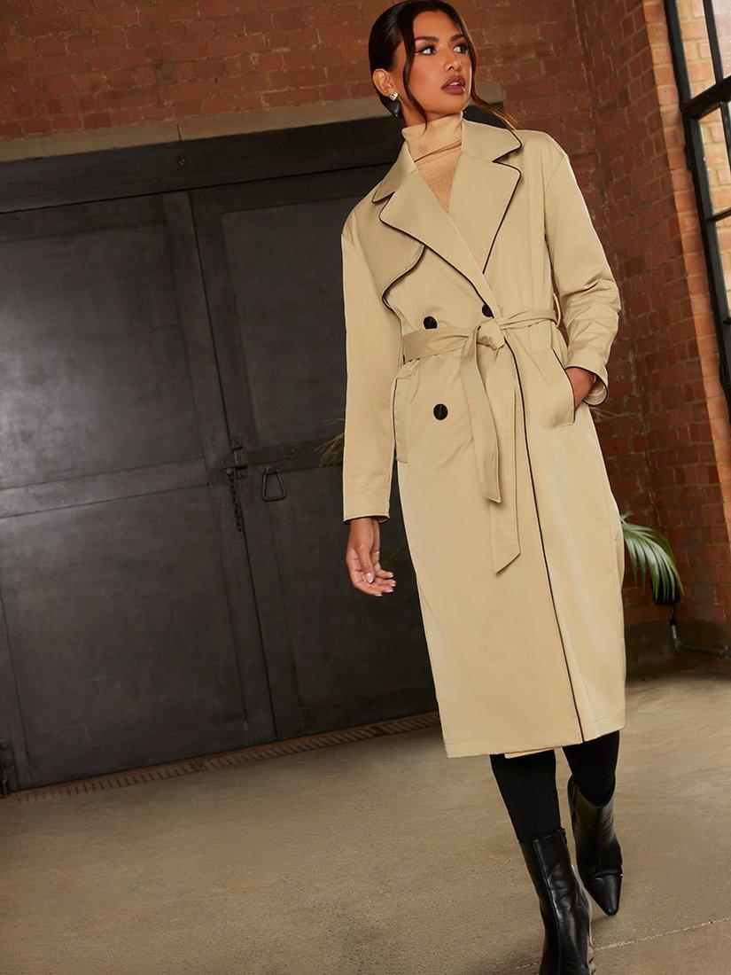Product image 1 of 2, which shows Chi Chi London Belted Trench Coat, Camel, 6