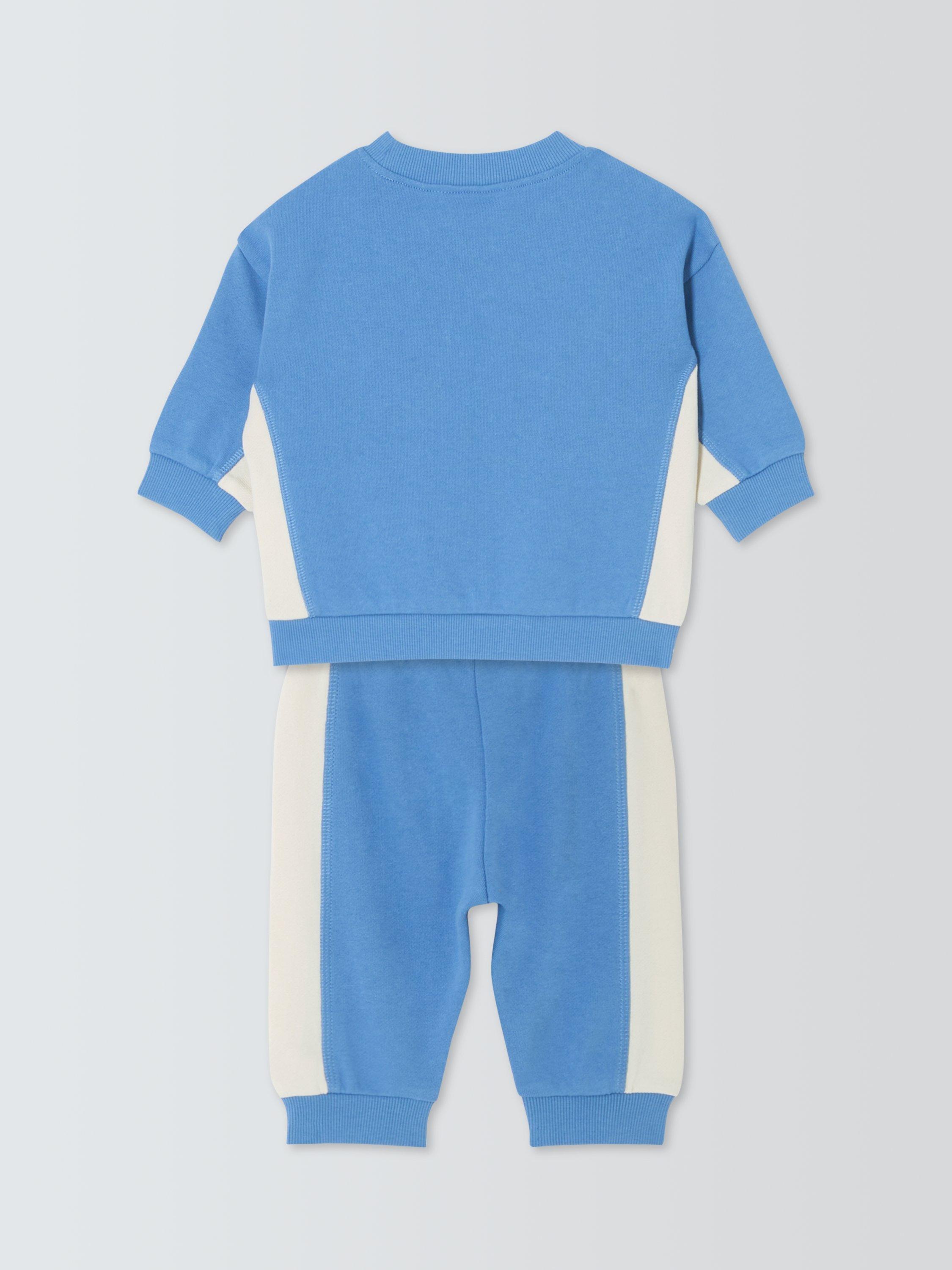 Product image 2 of 3, which shows John Lewis ANYDAY Baby Panel Sweatshirt and Joggers Set, Wedgewood, 3-6 months