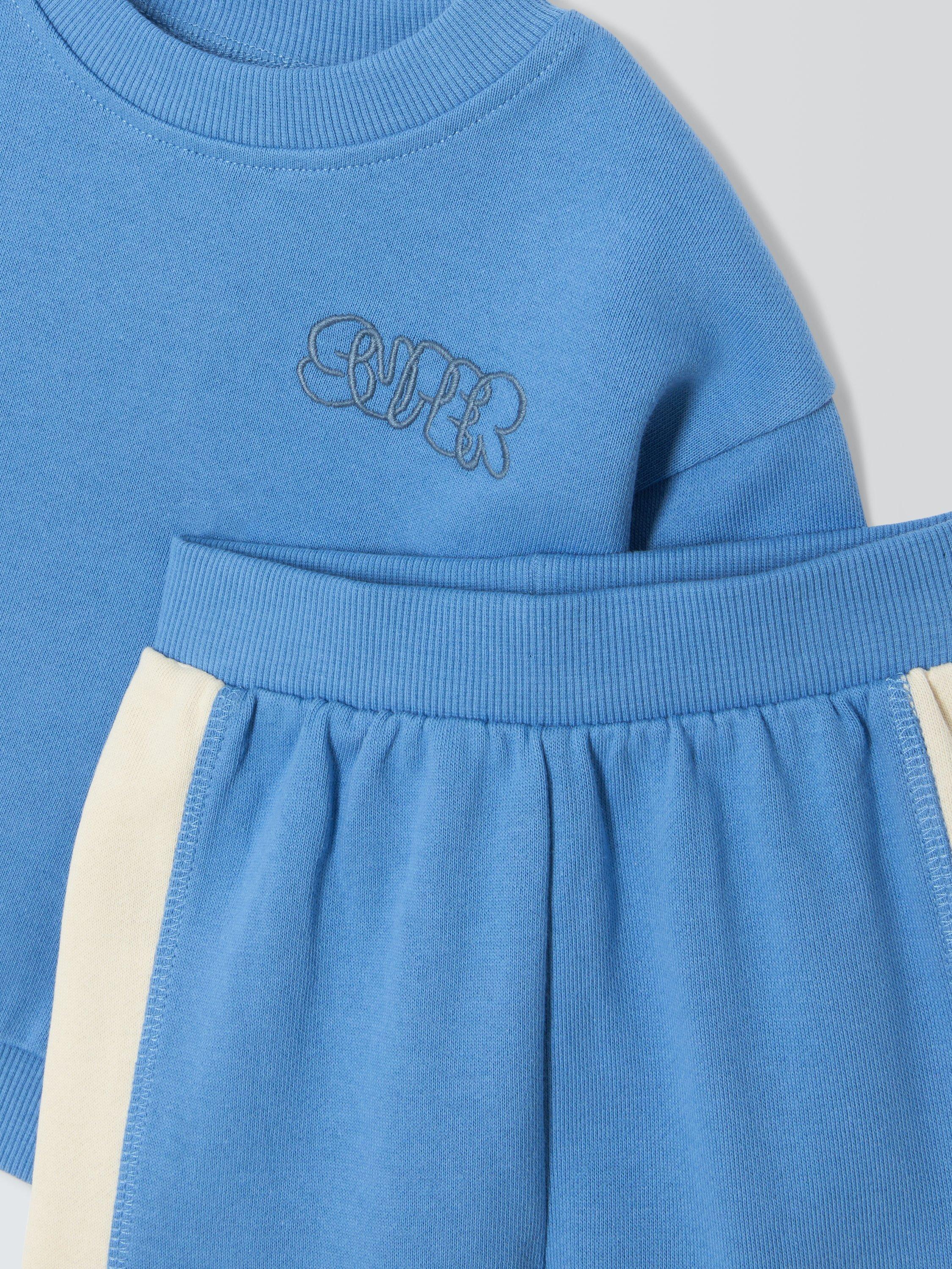 Product image 3 of 3, which shows John Lewis ANYDAY Baby Panel Sweatshirt and Joggers Set, Wedgewood, 3-6 months