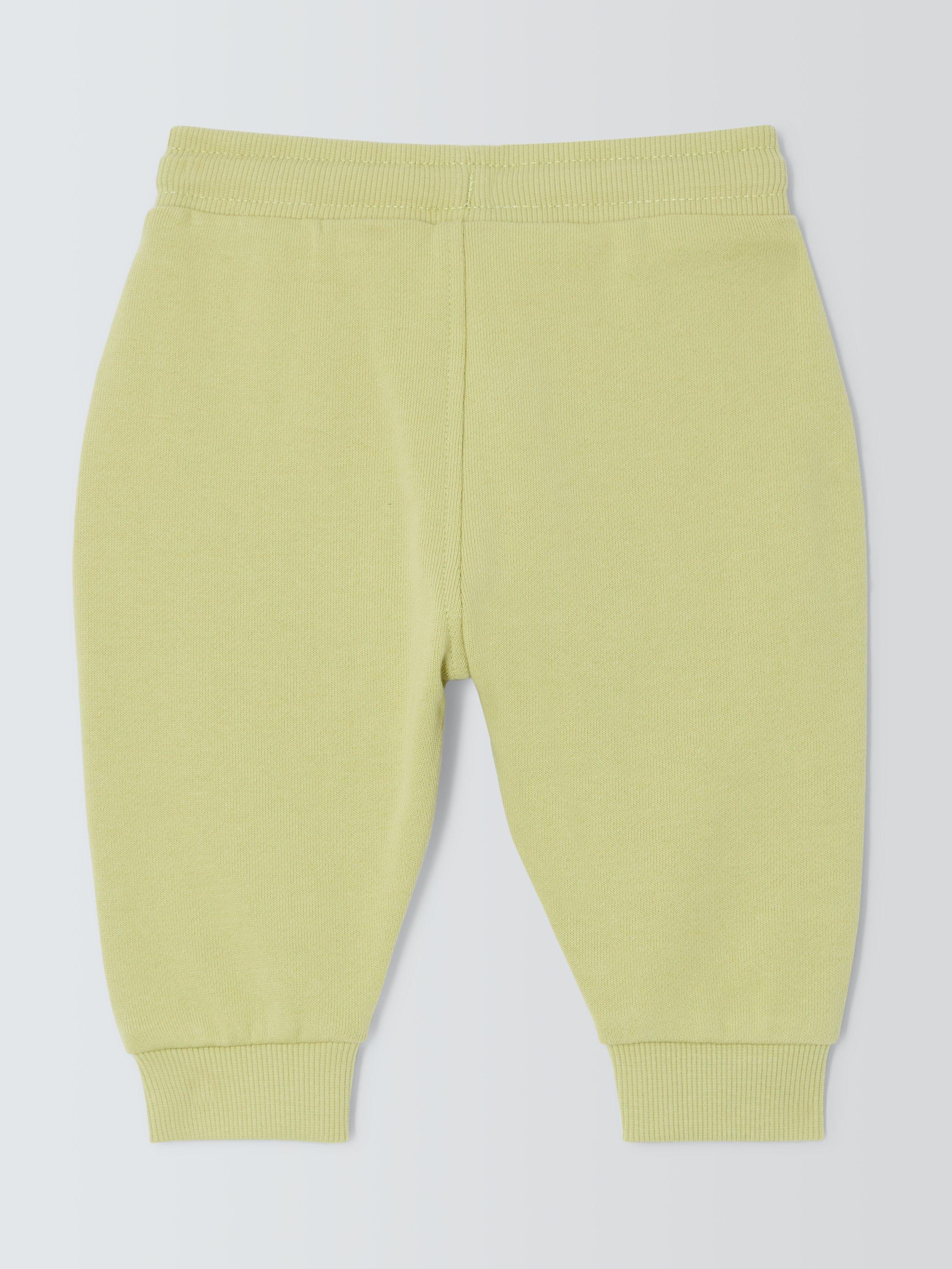 Product image 2 of 3, which shows John Lewis ANYDAY Baby Cotton Joggers, Green, 3-6 months