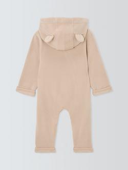 John Lewis Baby Fleece Onesie, Beige - view 2, Beige