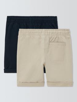 John Lewis Kids' Drawstring Chino Shorts, Pack of 2, Multi - view 2, Multi