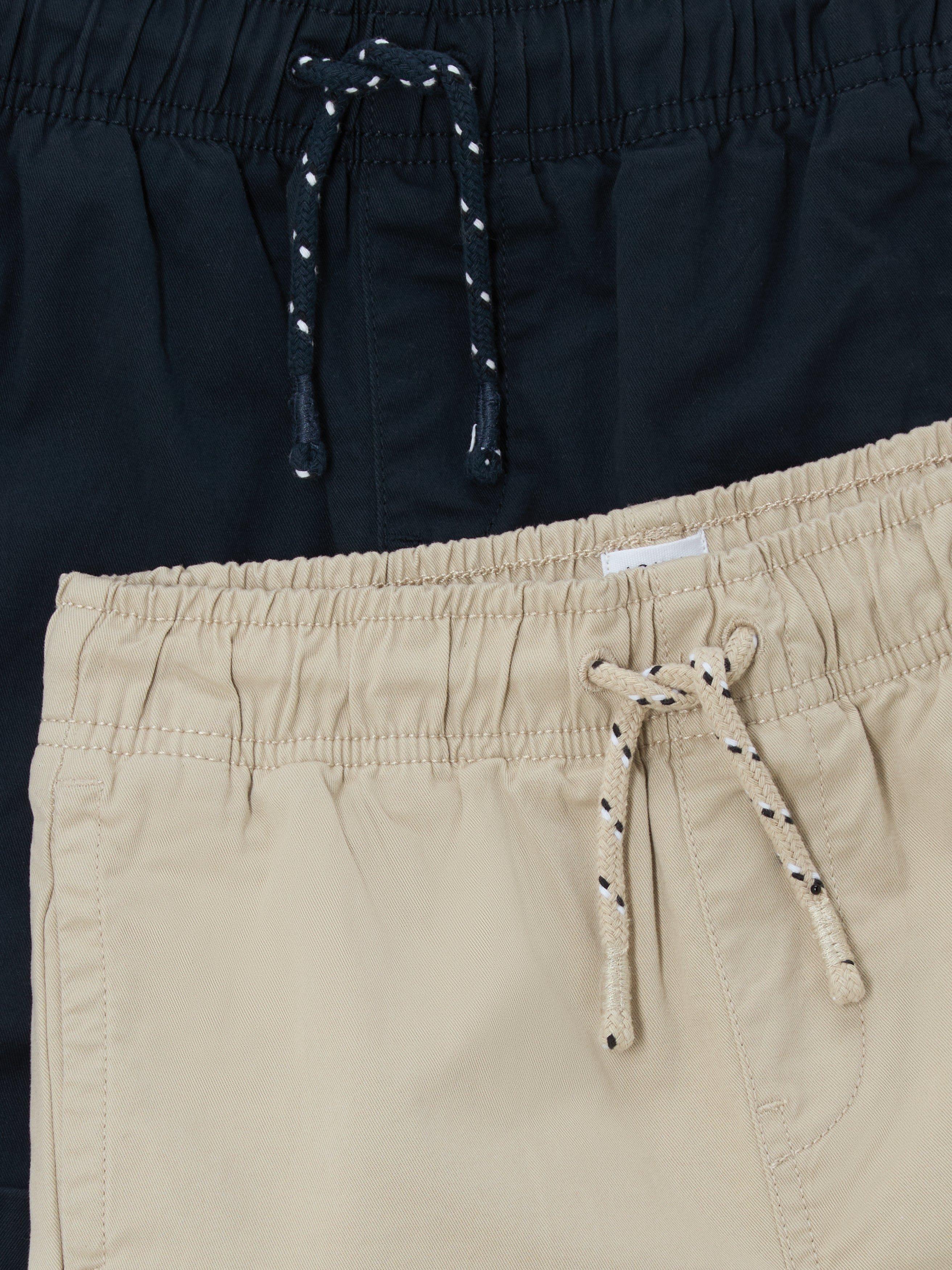 Product image 3 of 3, which shows John Lewis Kids' Drawstring Chino Shorts, Pack of 2, Multi, 8 years