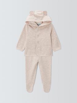 John Lewis Baby Hoodie & Joggers Set, Natural, Natural