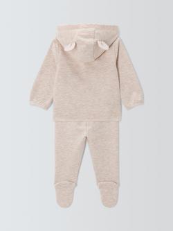 John Lewis Baby Hoodie & Joggers Set, Natural - view 2, Natural