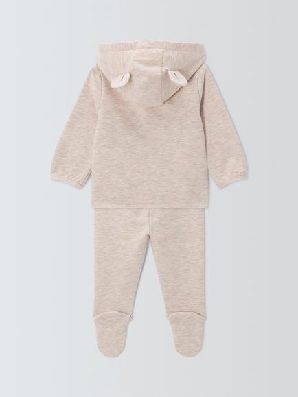 John Lewis Baby Hoodie & Joggers Set, Natural - view 2, Natural