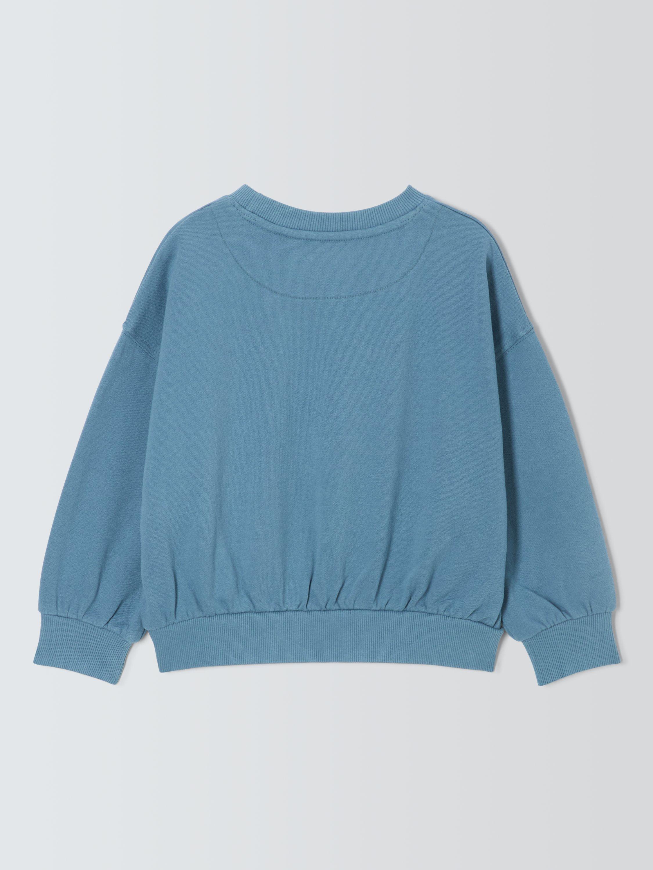 Product image 6 of 6, which shows John Lewis Kids' Sequin Butterflies Sweatshirt, Blue/Multi, 2 years