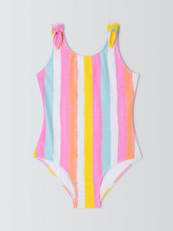 John Lewis Kids' Rainbow Stripe Swimsuit, Multi, Multi
