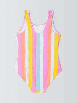 John Lewis Kids' Rainbow Stripe Swimsuit, Multi - view 2, Multi