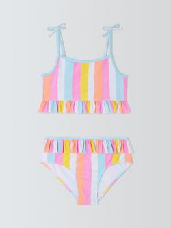 John Lewis Kids' Rainbow Stripe Bikini, Multi, Multi
