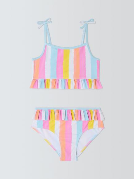 John Lewis Kids' Rainbow Stripe Bikini, Multi, Multi