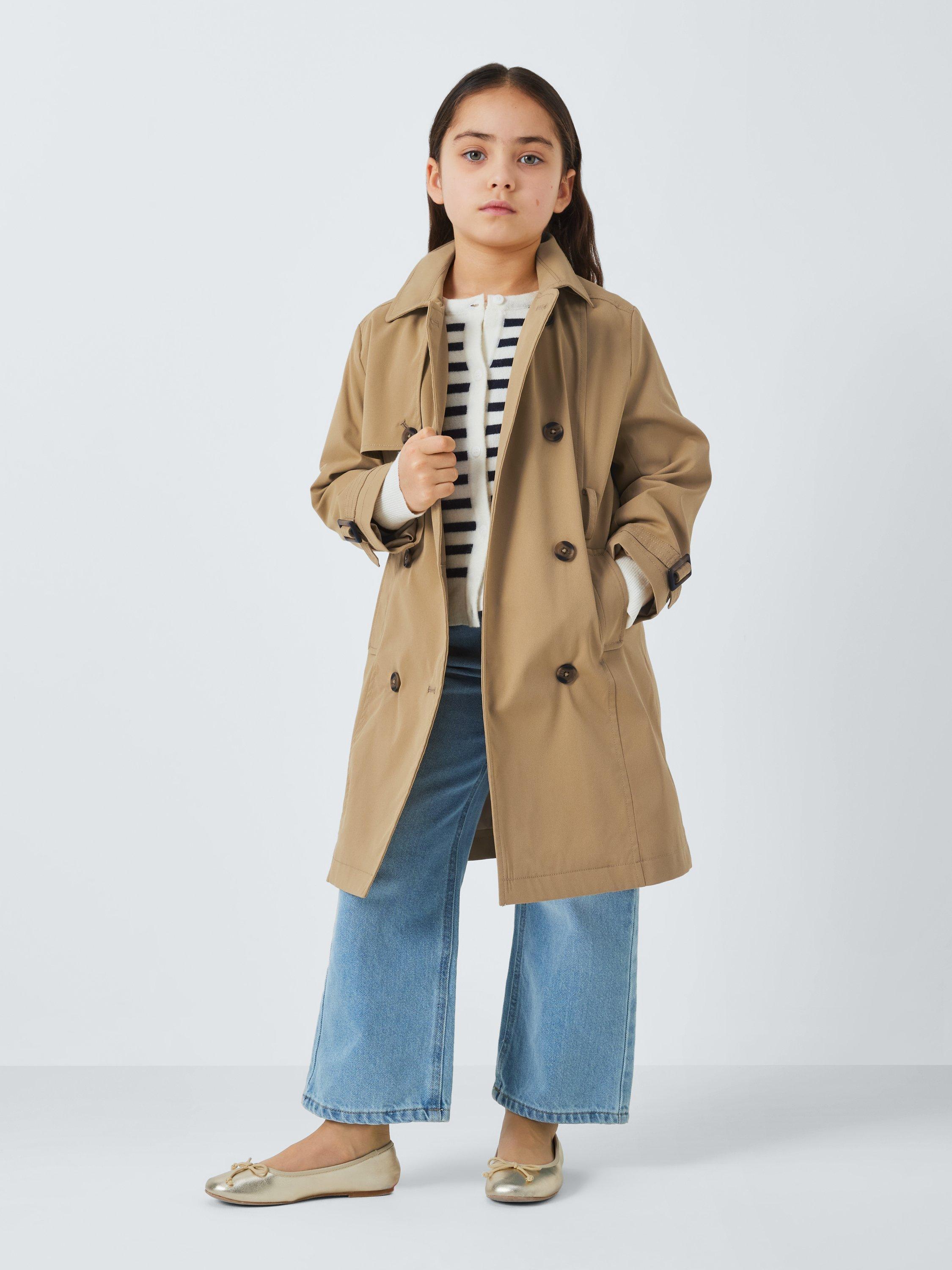 Product image 2 of 7, which shows John Lewis Kids' Belted Trench Coat, Beige, 2 years