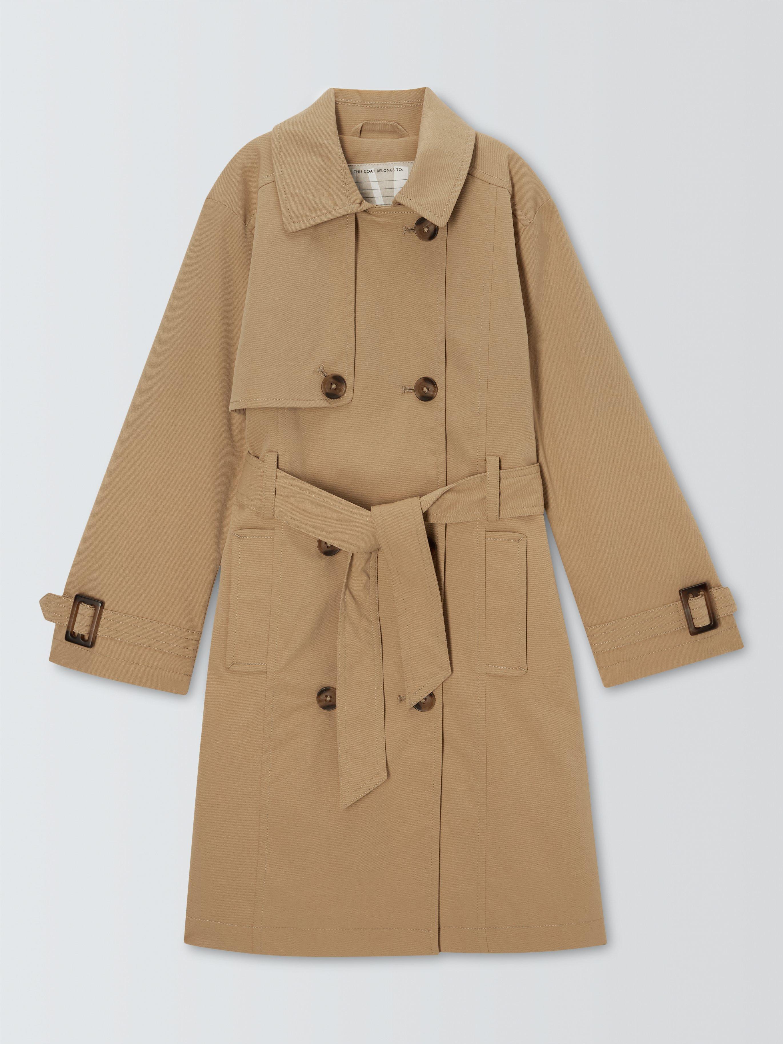 Product image 3 of 7, which shows John Lewis Kids' Belted Trench Coat, Beige, 2 years