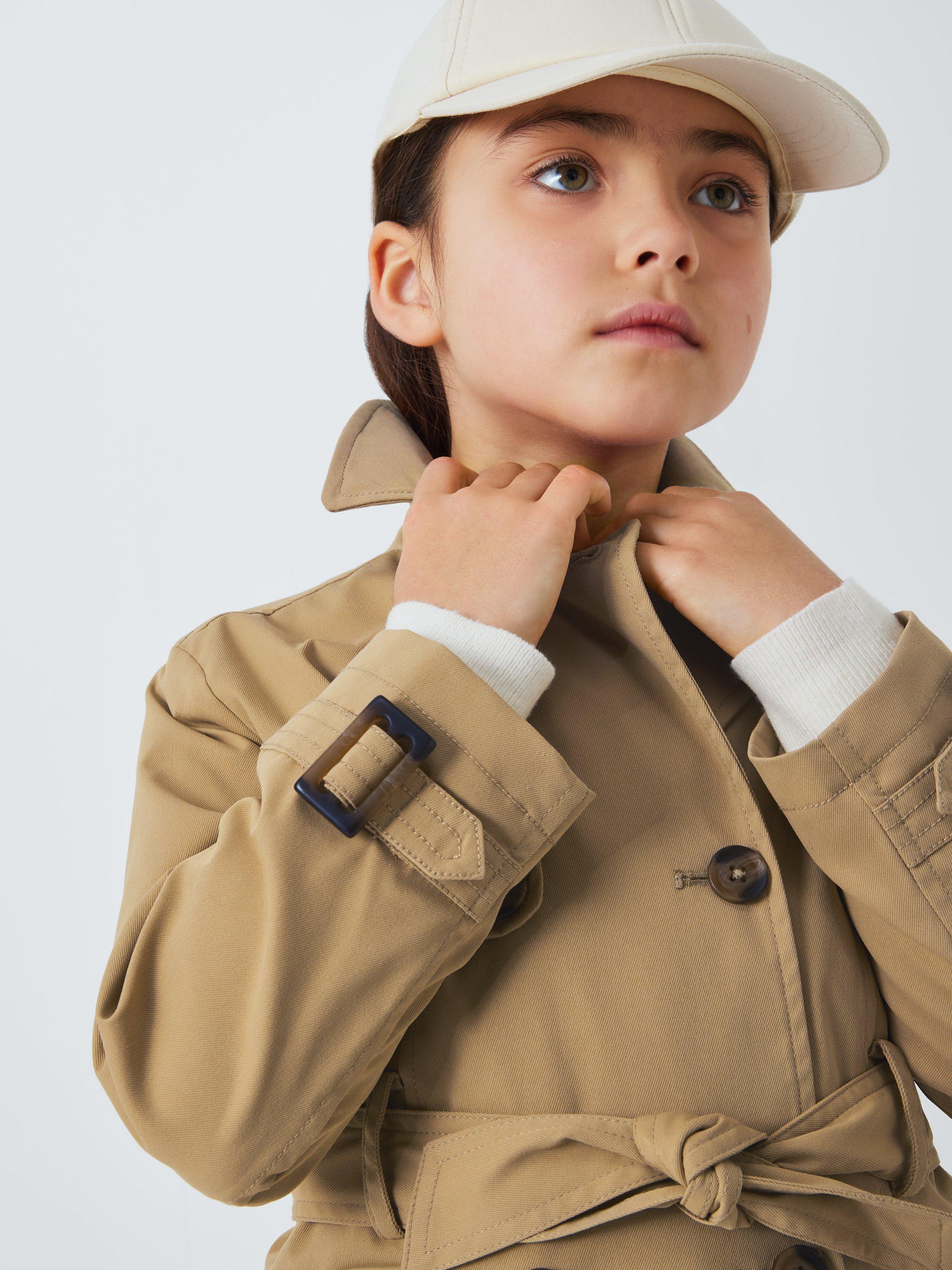 Product image 4 of 7, which shows John Lewis Kids' Belted Trench Coat, Beige, 2 years