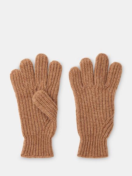 Whistles Lambswool Gloves, Camel
