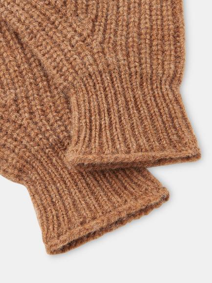 Whistles Lambswool Gloves - view 2, Camel