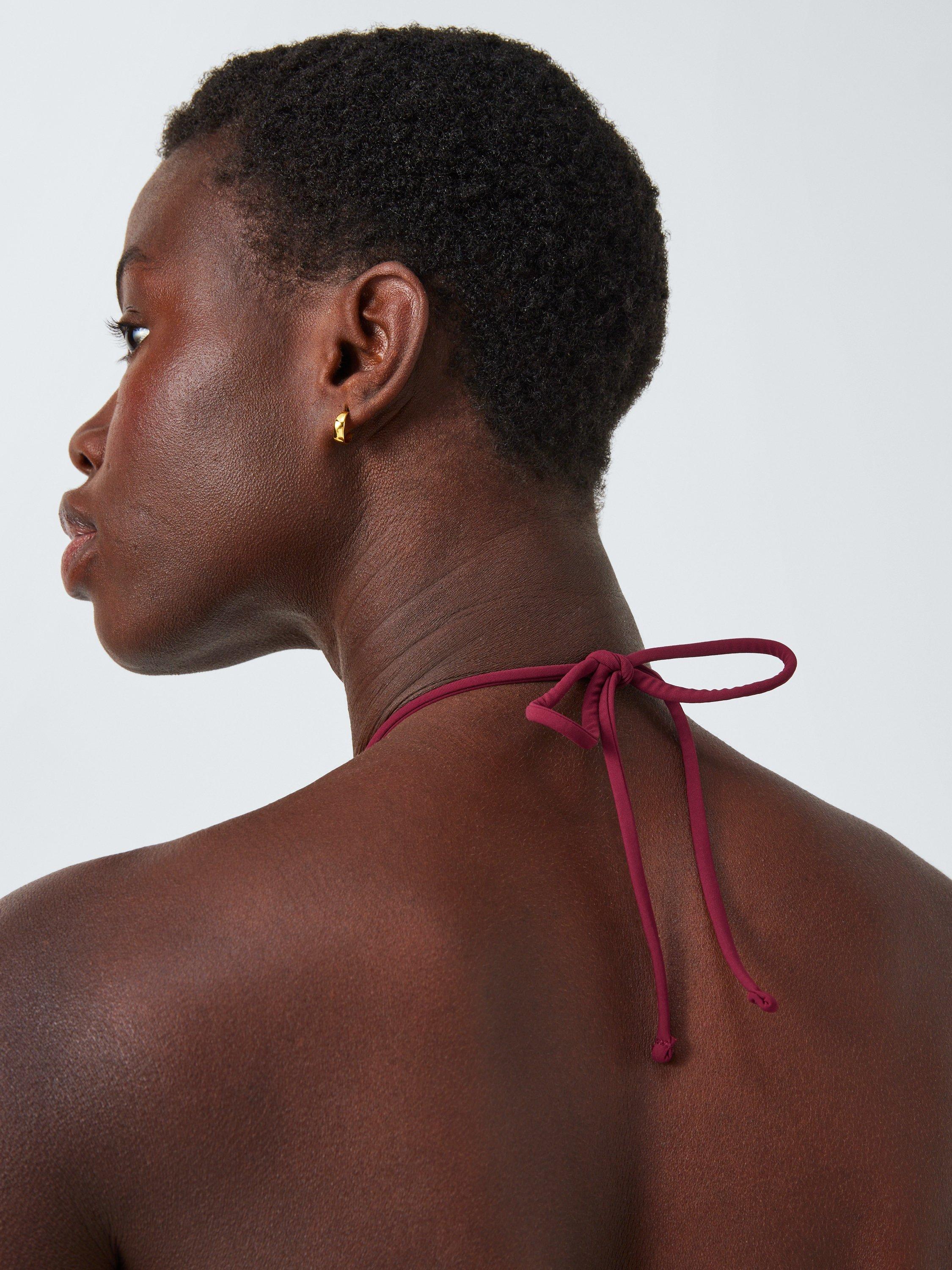 Product image 6 of 7, which shows John Lewis Las Flores Halterneck Bikini Top, Dark Red, 10