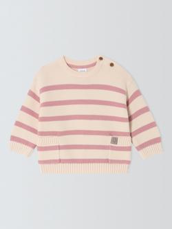 John Lewis Baby Breton Jumper, Pink, Pink