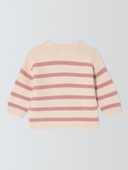 John Lewis Baby Breton Jumper, Pink - view 2, Pink