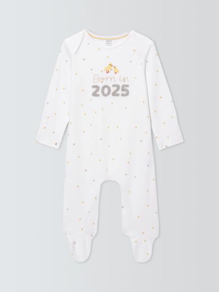 John Lewis Baby Born In 2025 Sleepsuit, Multi, Multi