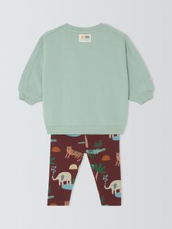 John Lewis Baby Fun in the Sun Sweatshirt and Leggings Set, Multi - view 2, Multi