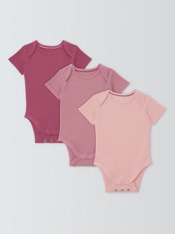John Lewis Baby Plain Bodysuits, Pack of 3, Multi, Multi