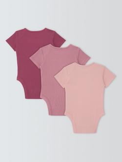 John Lewis Baby Plain Bodysuits, Pack of 3, Multi - view 2, Multi