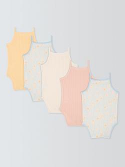 John Lewis Baby Floral Vests, Pack of 5, Multi - view 2, Multi