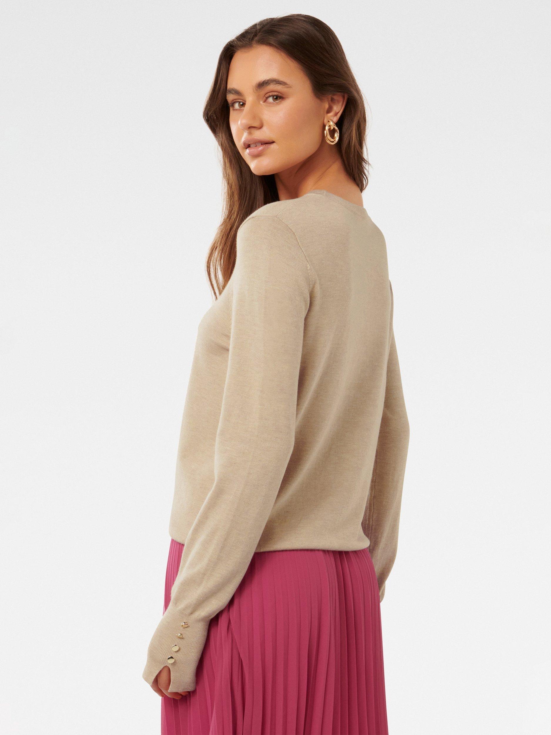 Product image 2 of 5, which shows Forever New Katie Crew Neck Jumper, Neutral, L