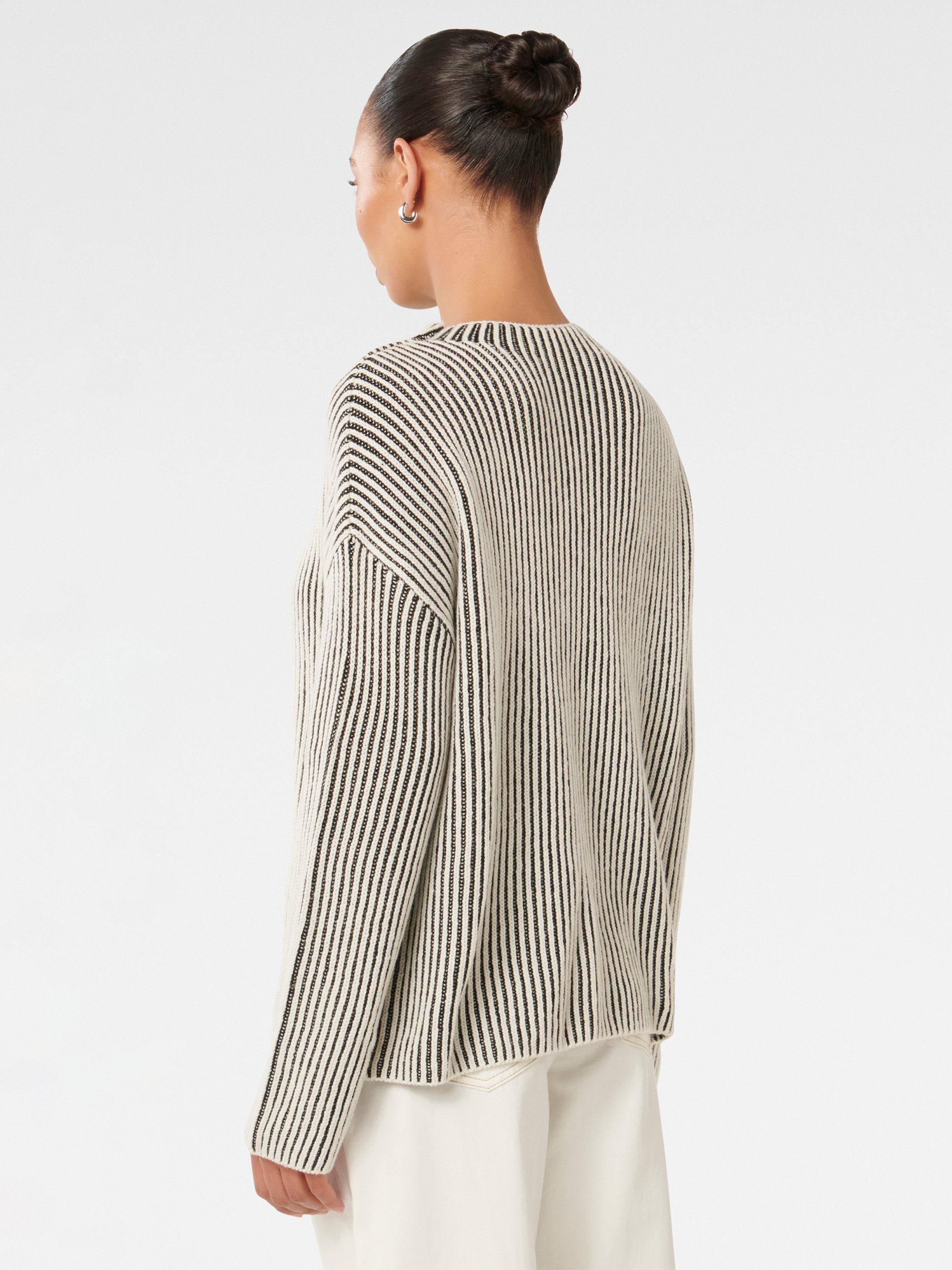 Product image 2 of 5, which shows Forever New Robin Stripe Jumper, Mono, L