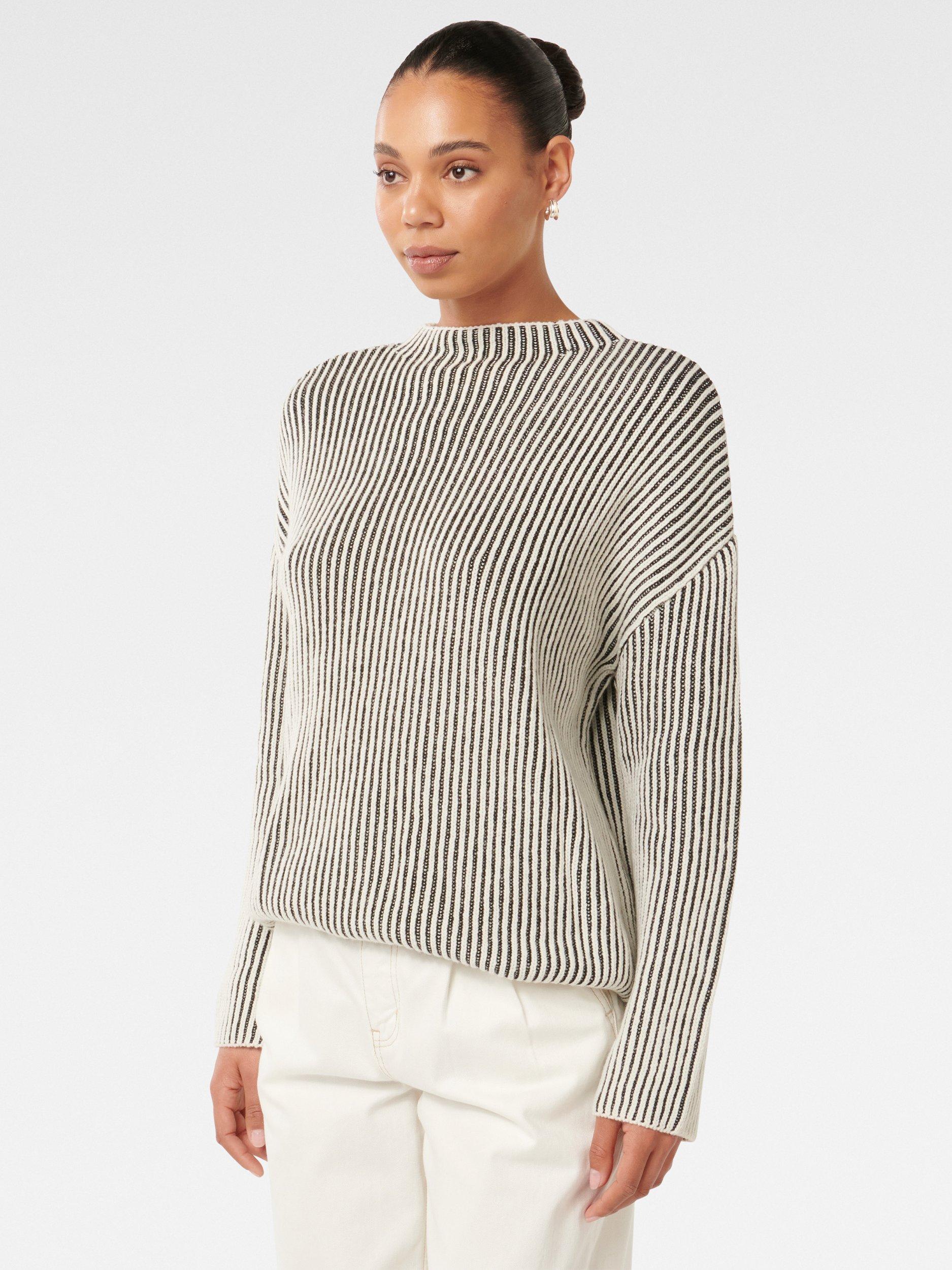 Product image 3 of 5, which shows Forever New Robin Stripe Jumper, Mono, L