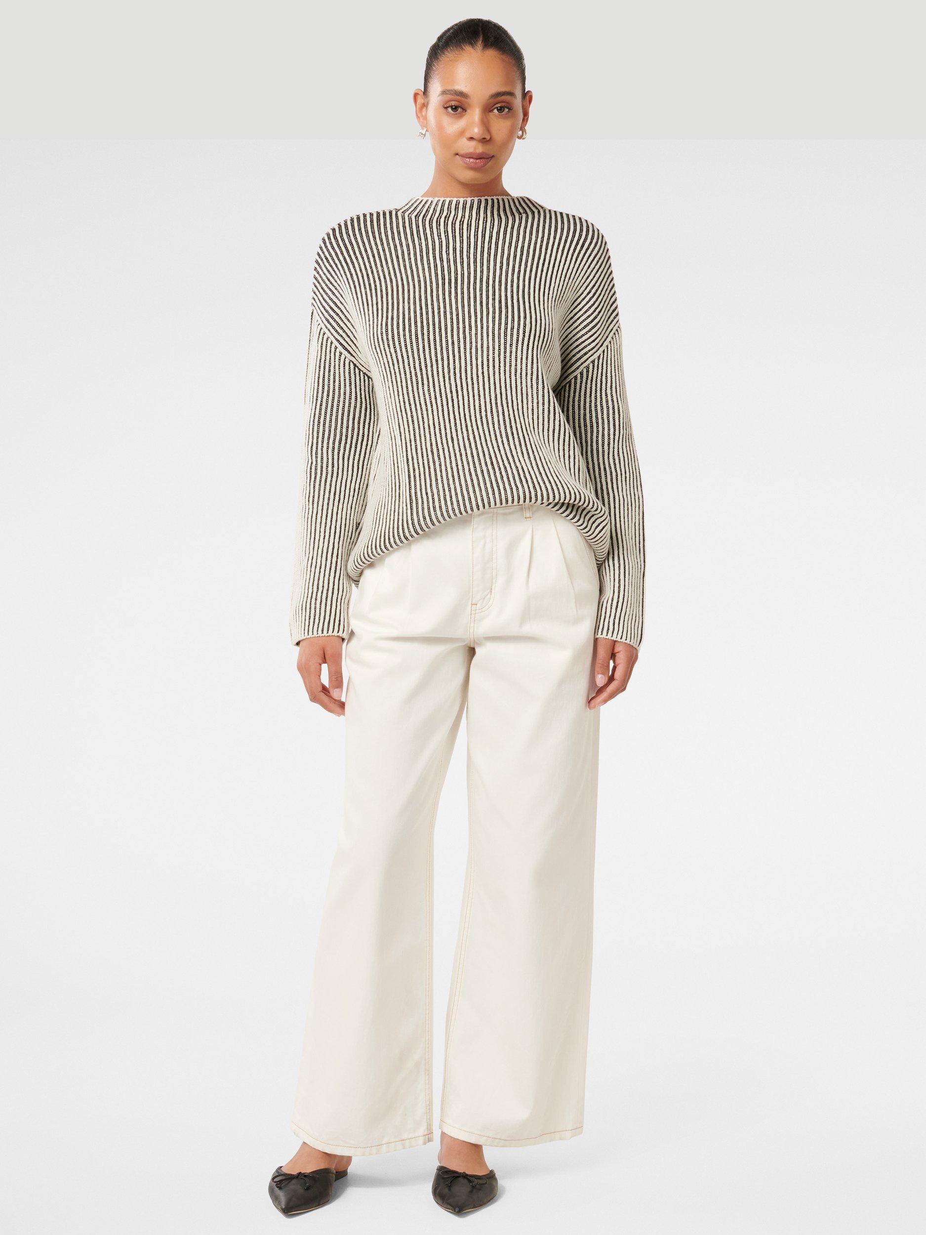 Product image 5 of 5, which shows Forever New Robin Stripe Jumper, Mono, L
