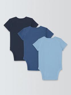 John Lewis Baby Plain Bodysuits, Pack of 3, Multi - view 2, Multi