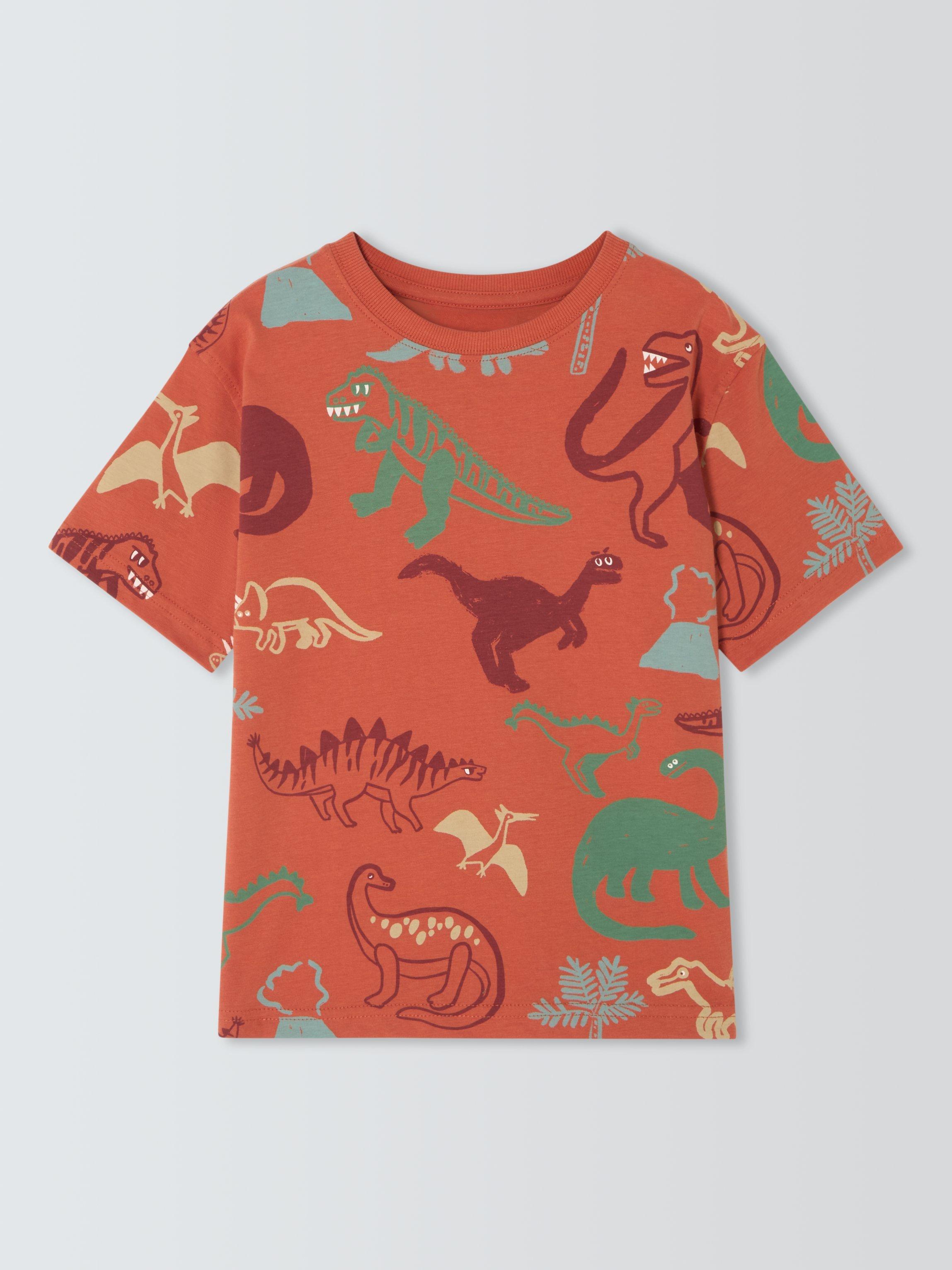 Product image 3 of 6, which shows John Lewis Kids' Dinosaur Print T-Shirt, Orange, 10 years