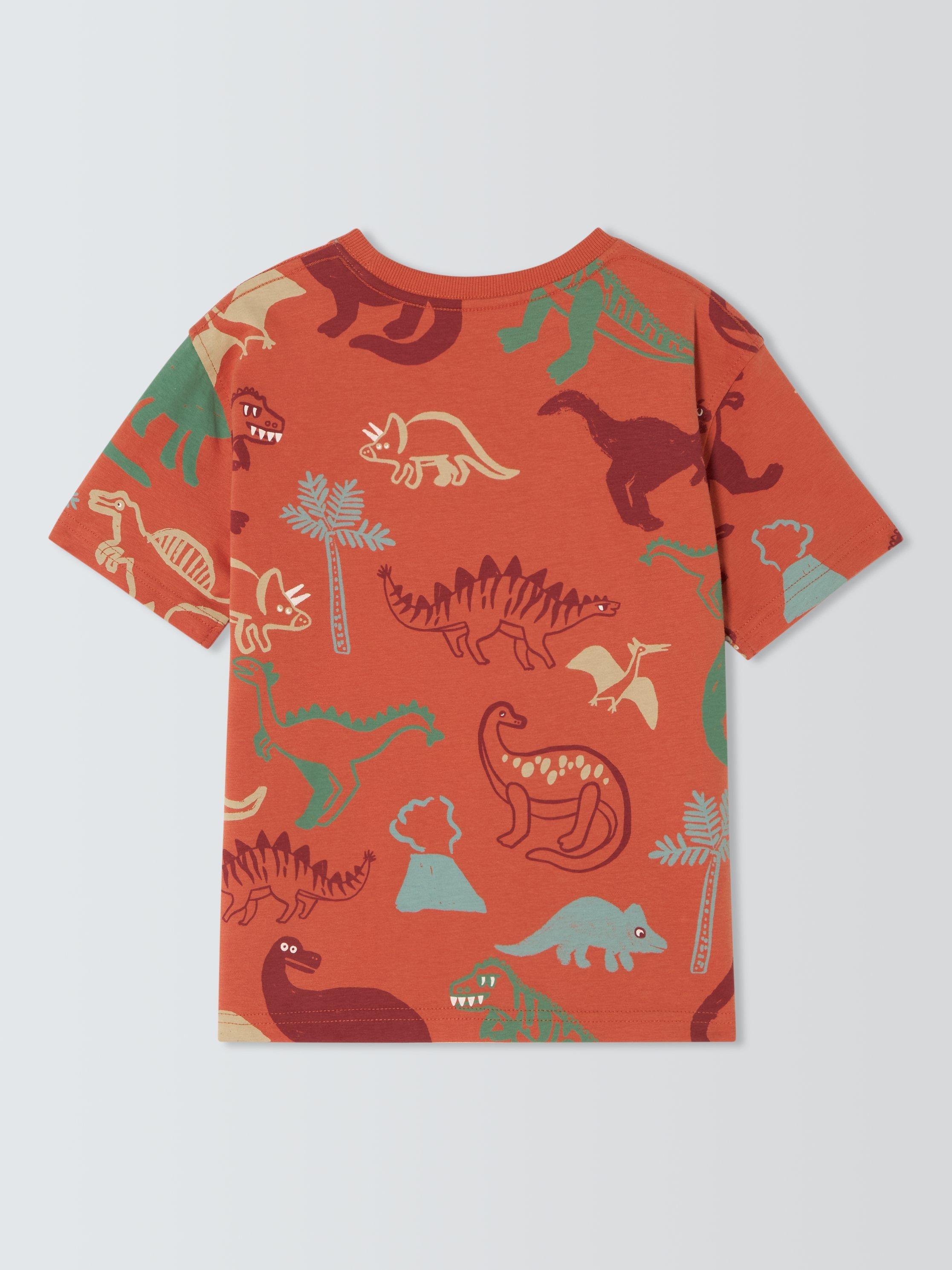 Toddler Boys T-Shirt Short Sleeve Shirt Dinosaur Print Cotton Summer Tops Tees Shark Graphic 2-7T