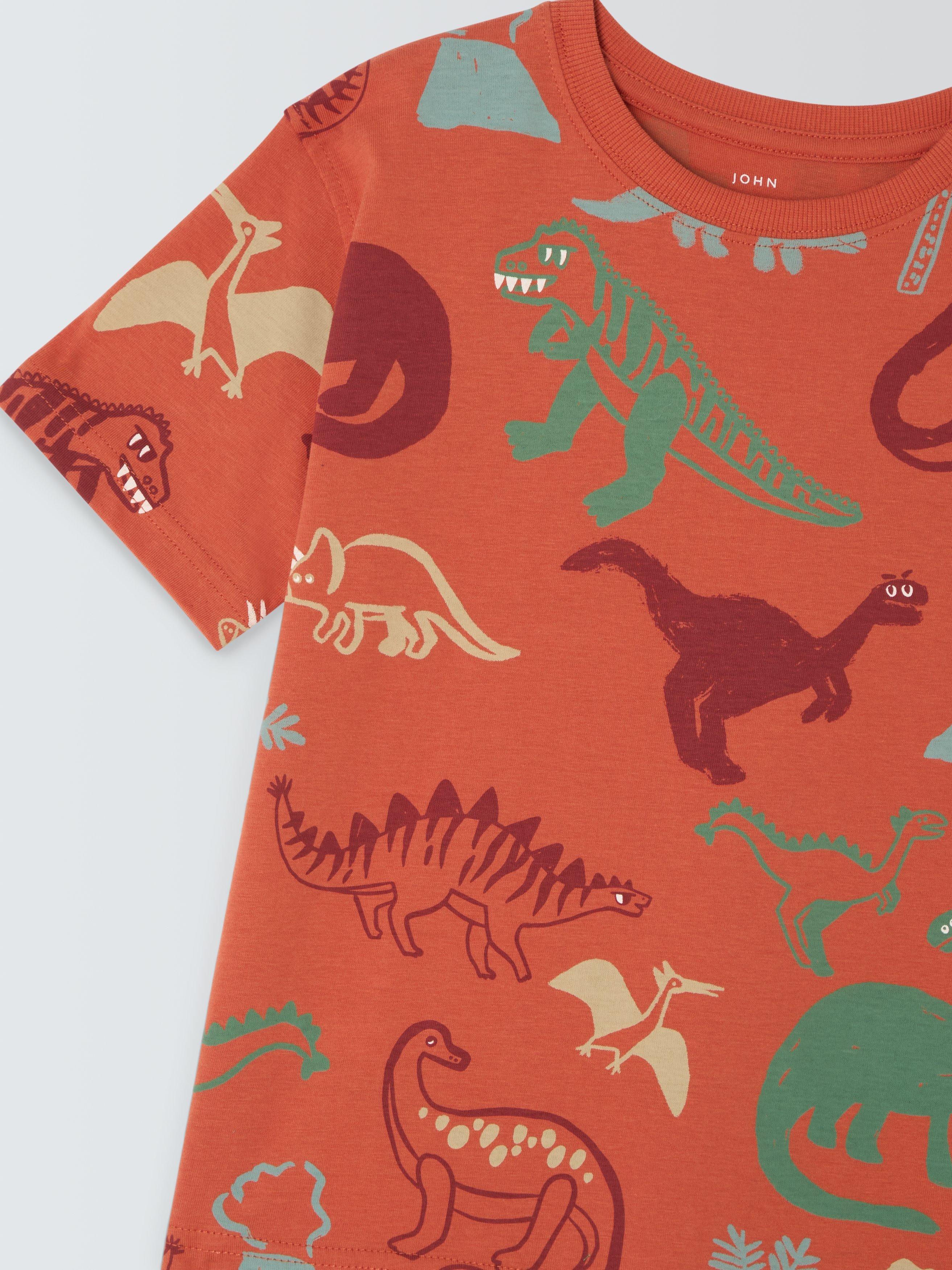 Product image 5 of 6, which shows John Lewis Kids' Dinosaur Print T-Shirt, Orange, 10 years