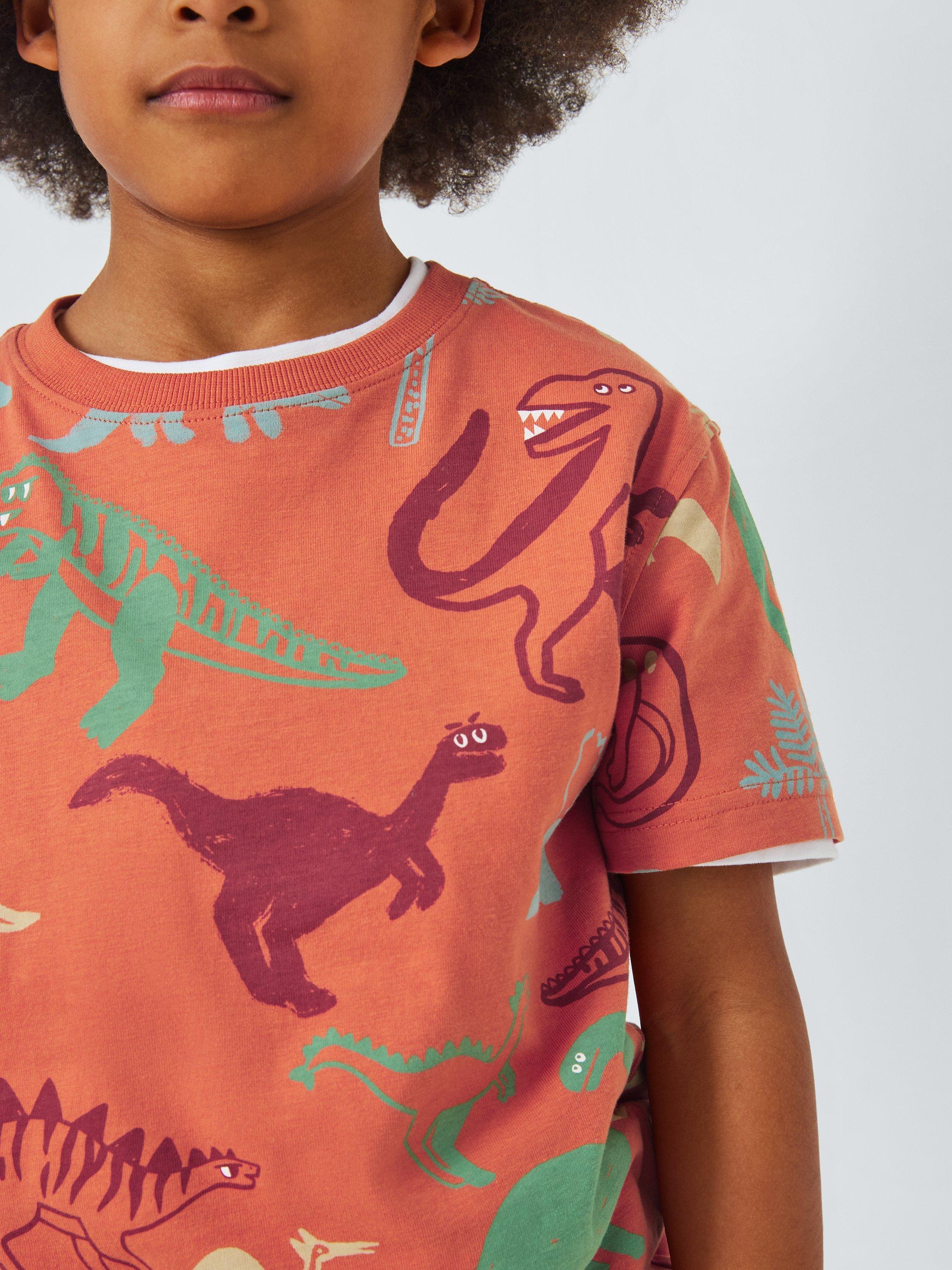 Product image 4 of 6, which shows John Lewis Kids' Dinosaur Print T-Shirt, Orange, 10 years