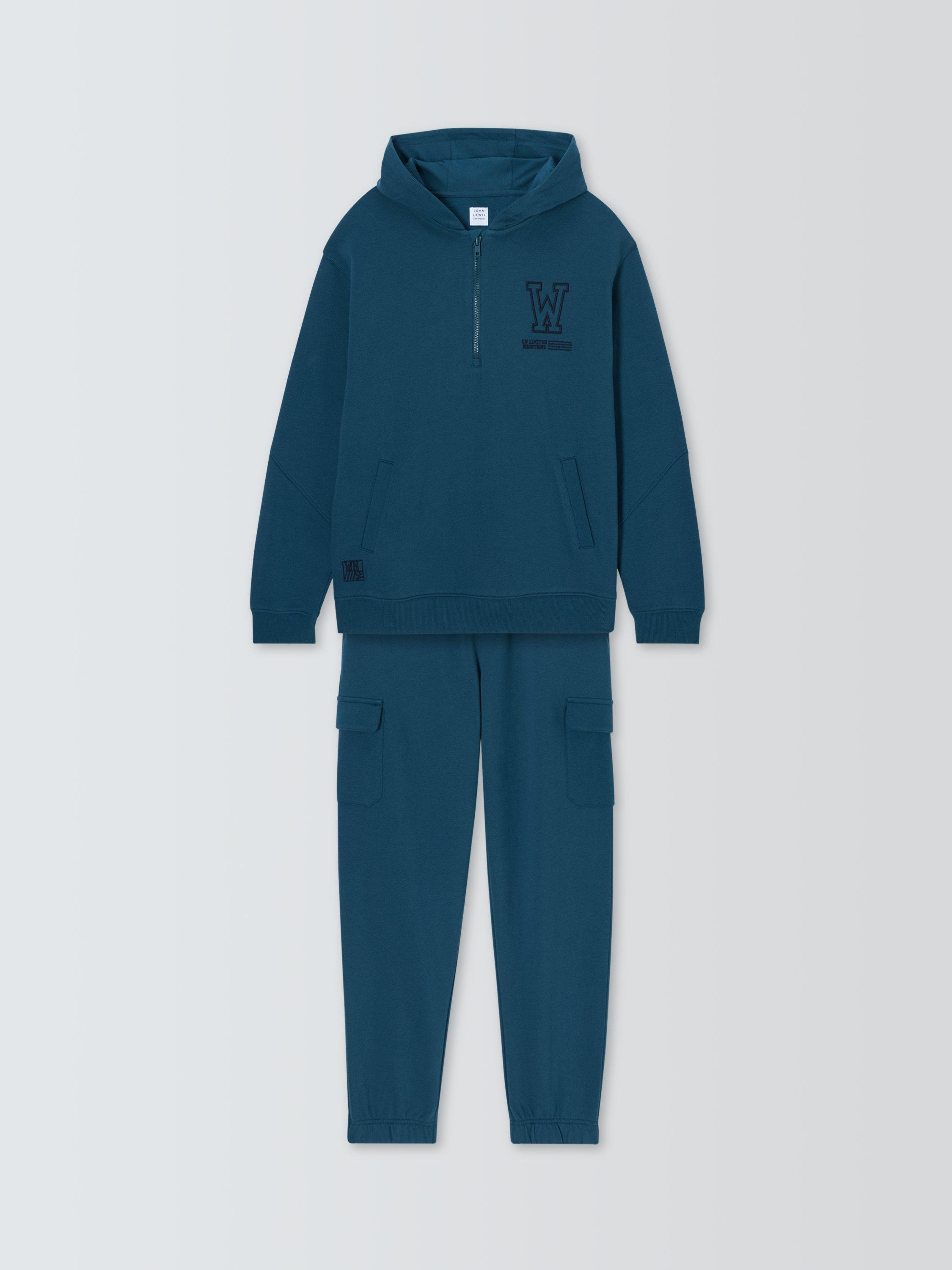 Product image 3 of 7, which shows John Lewis Kids' Optic Jersey Tracksuit, Teal, 8 years