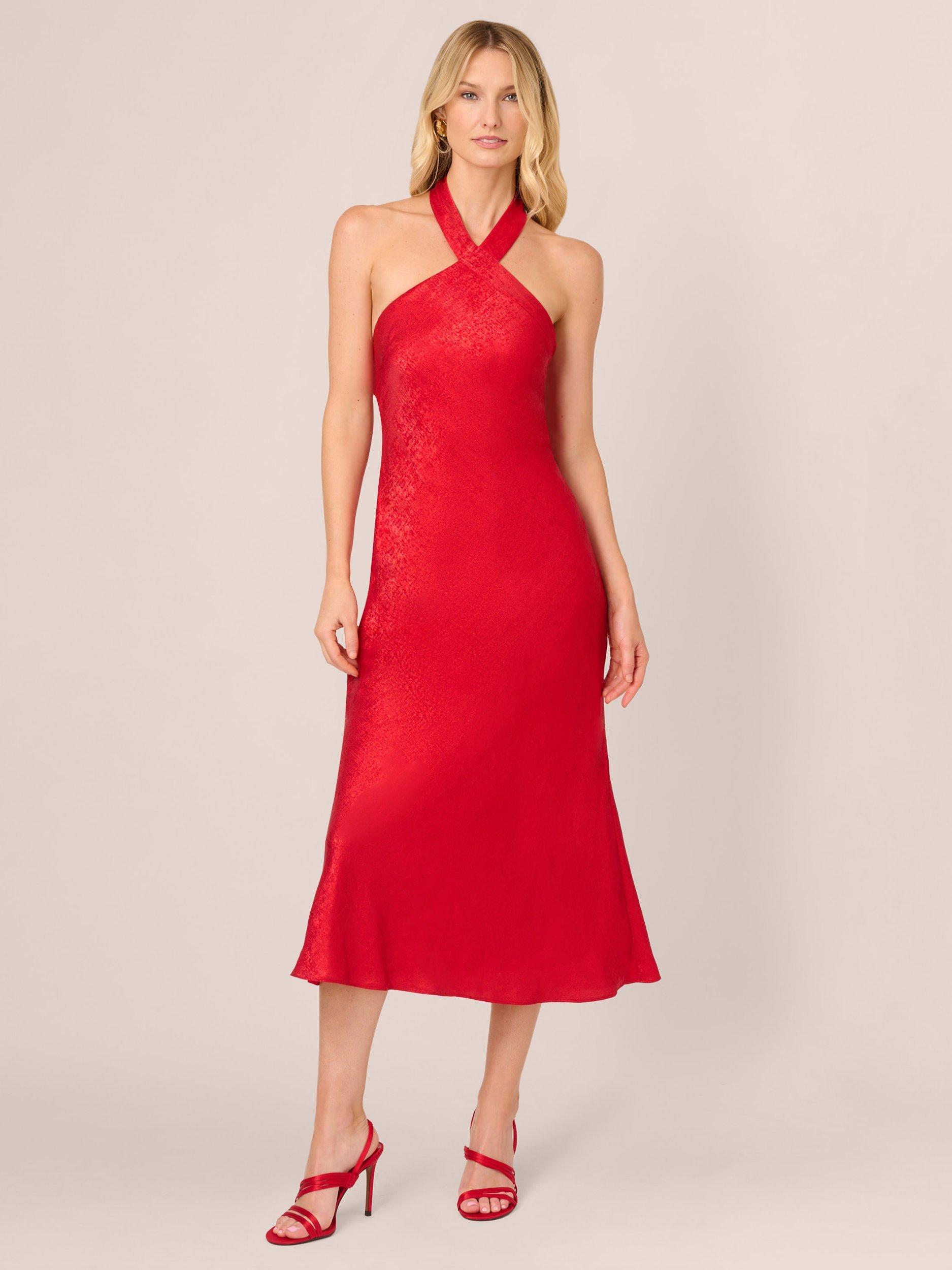 Adrianna by Adrianna Papell Foil Woven Midi Dress, Red